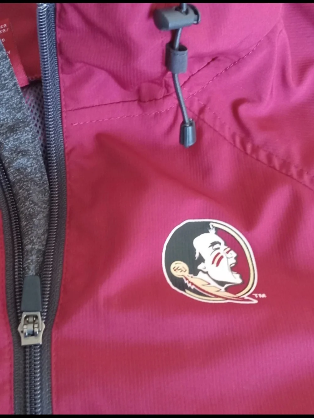 FSU Florida State Seminoles Maroon & Gray Hooded Utility Jacket